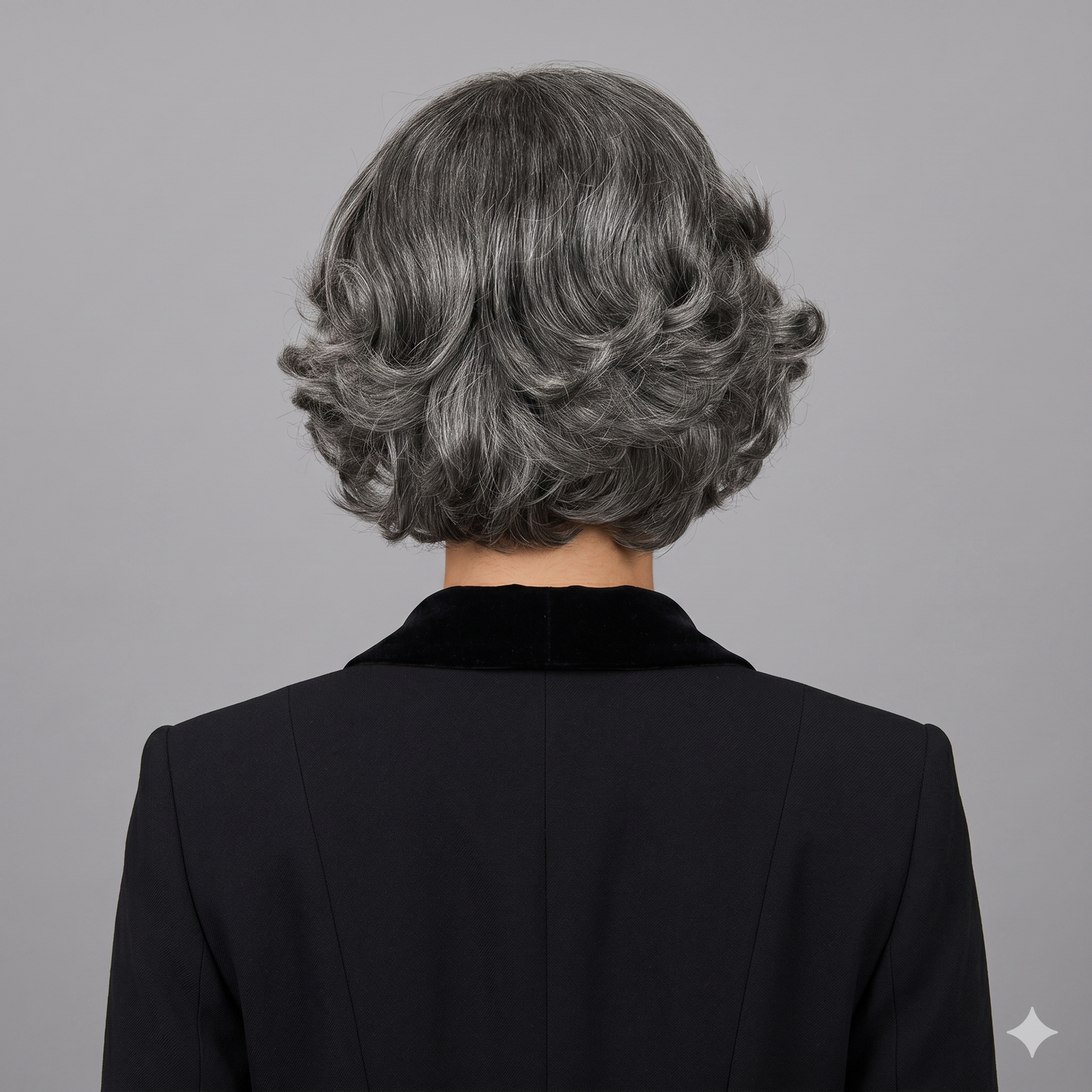 T -Part Lace Dark Brown Salt & Pepper Curly Human Hair Wig For Black Women