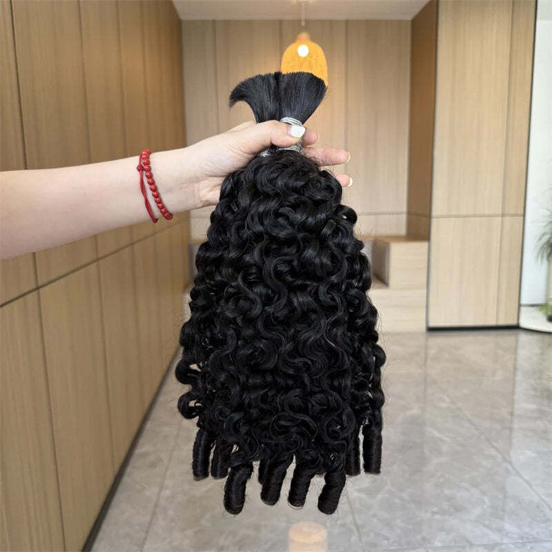 Burmese Curly Bulk Human Hair For Boho Braids 100% Human Hair Extensions 100g
