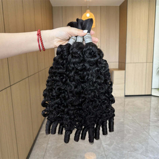 Burmese Curly Bulk Human Hair For Boho Braids 100% Human Hair Extensions 100g
