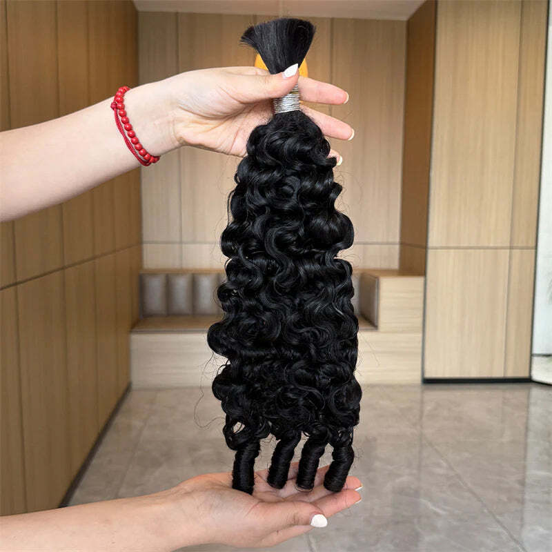 Burmese Curly Bulk Human Hair For Boho Braids 100% Human Hair Extensions 100g