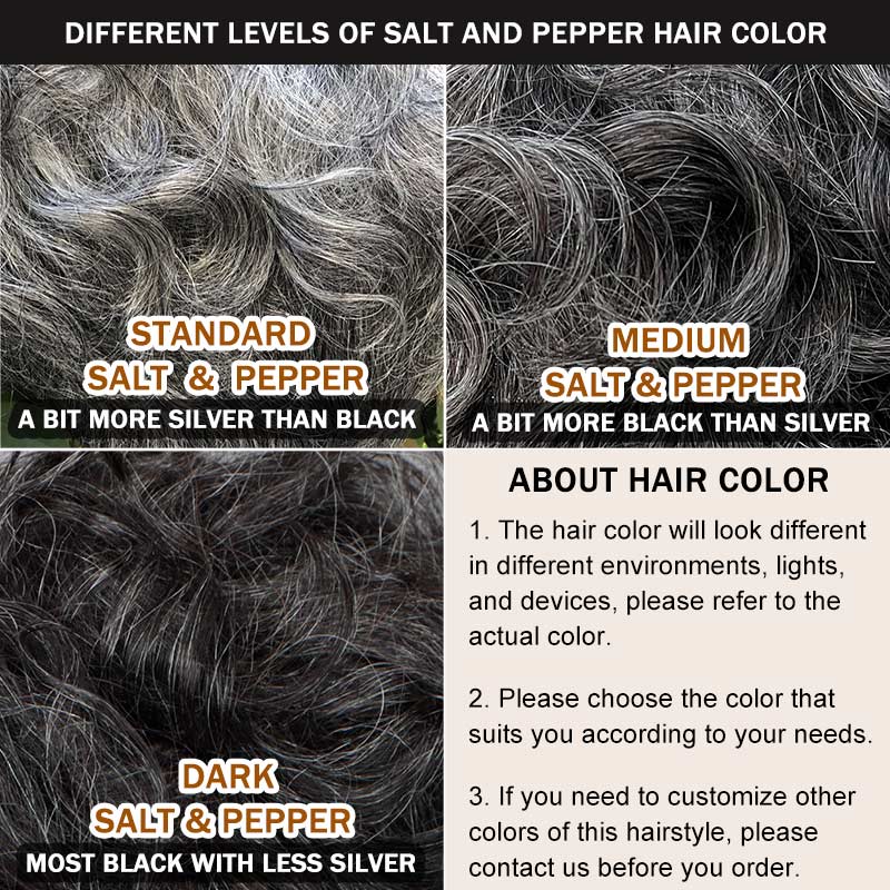 Salt & Pepper Pixie Cut Wig Natural Wave Human Hair Glueless Wigs For Women