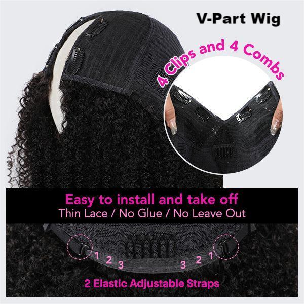 Silver Gray Jerry Curly V-Part Glueless Wigs Real Human Hair Salt and Pepper Short Bob For Women Over 50