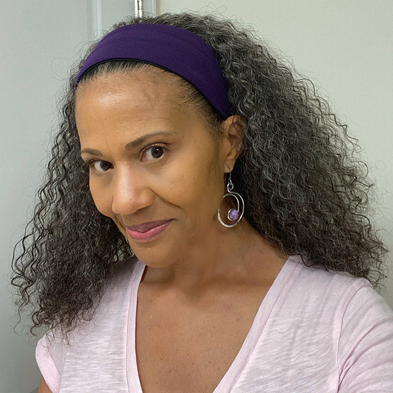 Wear & Go Salt & Pepper Kinky Curly Human Hair Headband Wig For Black Women