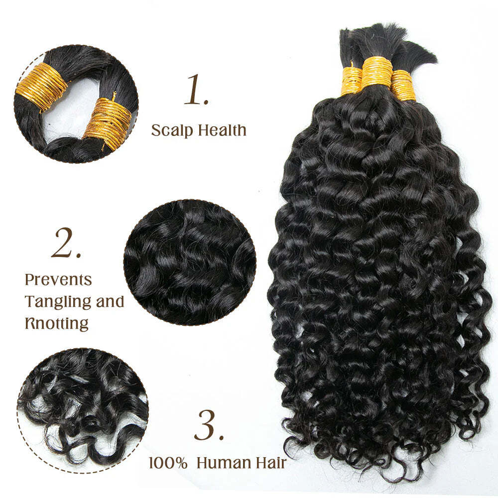 Water Wave Bulk Hair Extensions for Boho Knotless Braiding