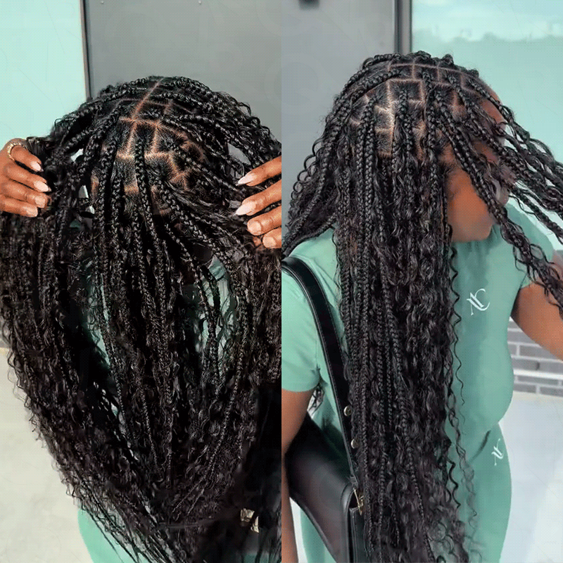 Water Wave Bulk Hair Extensions for Boho Knotless Braiding