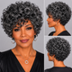 Ready to Wear Glueless Human Hair Wig Salt & Pepper Short Spiral Curly Wig for Women