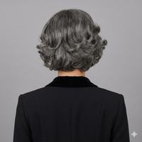 T -Part Lace Dark Brown Salt & Pepper Curly Human Hair Wig For Black Women