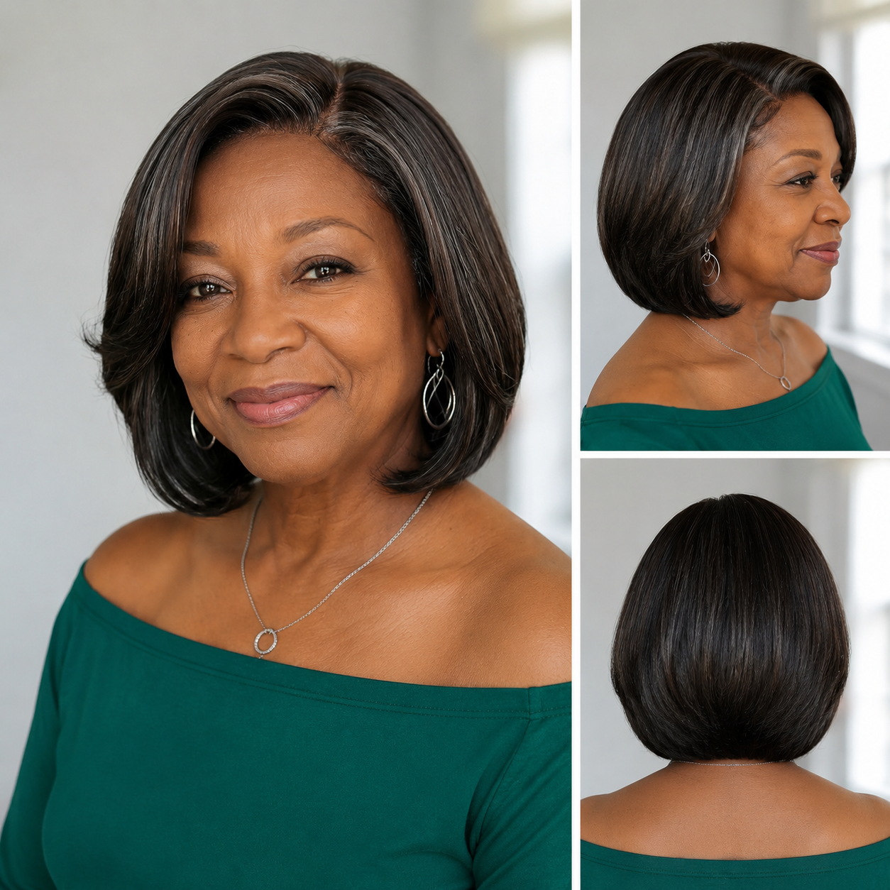 Salt and Pepper 5x5 Lace Bob Human Hair Wig