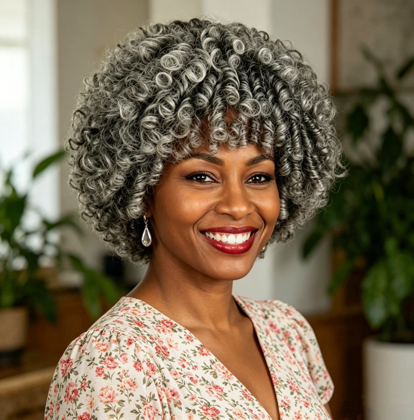 Ready to Wear Glueless Human Hair Wig Salt & Pepper Short Spiral Curly Wig for Women