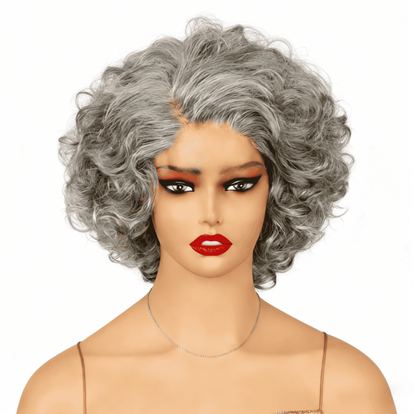 Wear Go Salt And Pepper Wig Glueless Human Hair Loose Curly Bob For Seniors