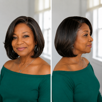 Salt and Pepper 5x5 Lace Bob Human Hair Wig