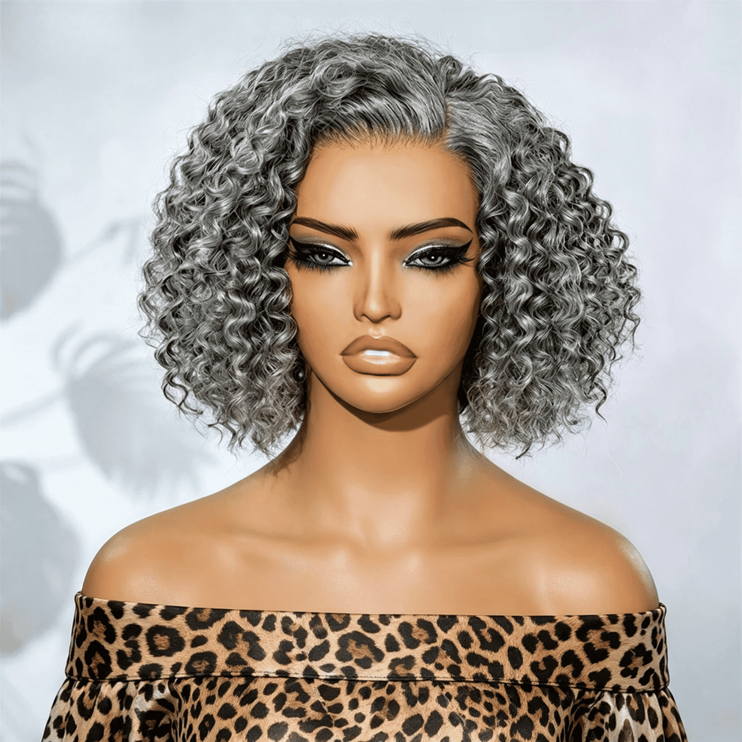 Short Jerry Curly Gray Wig | Real Salt & Pepper Human Hair Glueless Lace Wigs Mature & Stylish