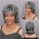 Salt & Pepper Wolf Tail Wig Natural Waves Human Hair Glue-Free Women's Style