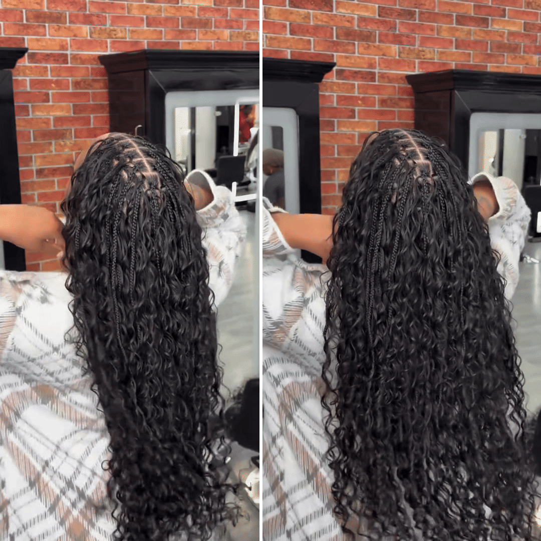 Deep Wave Bulk Hair Extensions for Boho Knotless Braiding