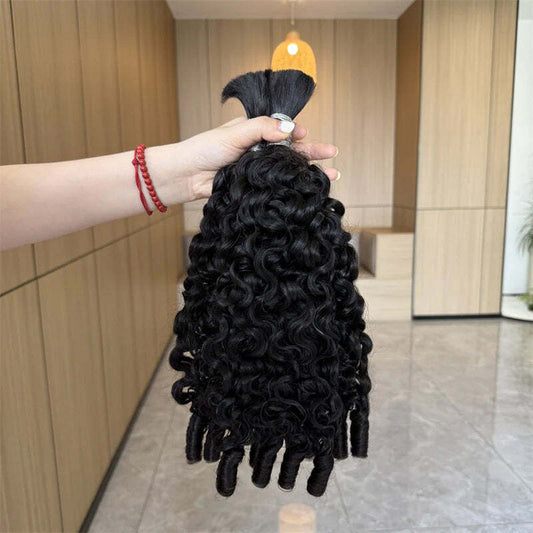 Burmese Curly Bulk Human Hair For Boho Braids 100% Human Hair Extensions 100g