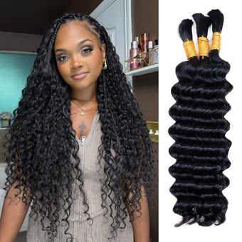 compare product Deep Wave Bulk Hair Extensions for Boho Knotless Braiding