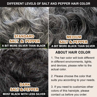 Salt & Pepper Pixie Cut Wig Natural Wave Human Hair Glueless Wigs For Women