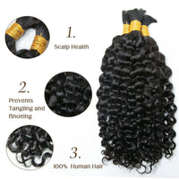 Water Wave Bulk Hair Extensions for Boho Knotless Braiding