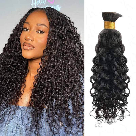 Water Wave Bulk Hair Extensions for Boho Knotless Braiding
