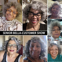Wear Go Salt And Pepper Wig Glueless Human Hair Loose Curly Bob For Seniors