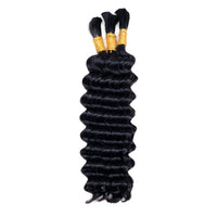 Deep Wave Bulk Hair Extensions for Boho Knotless Braiding