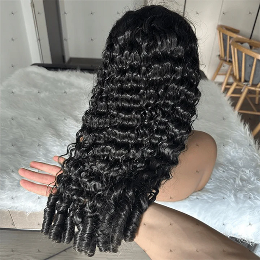 Burmese Curly 13x6 Lace Frontal Wigs Transparent Human Hair Wigs 180%