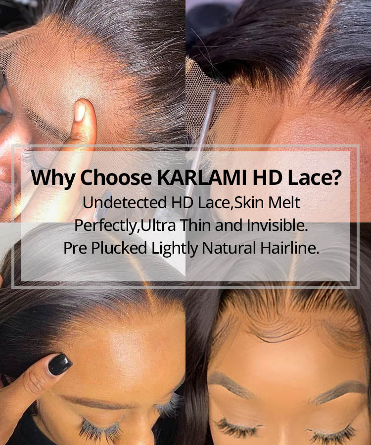 Water Wave Swiss HD Glueless 13x4 Lace Frontal WigKarlami Skinlike Real HD Lace 13x4 Full Frontal Wig Curly Pre Bleached